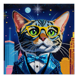 BENGALISCHES CAT-VEGAS-NACHTLEBEN 3 POSTER