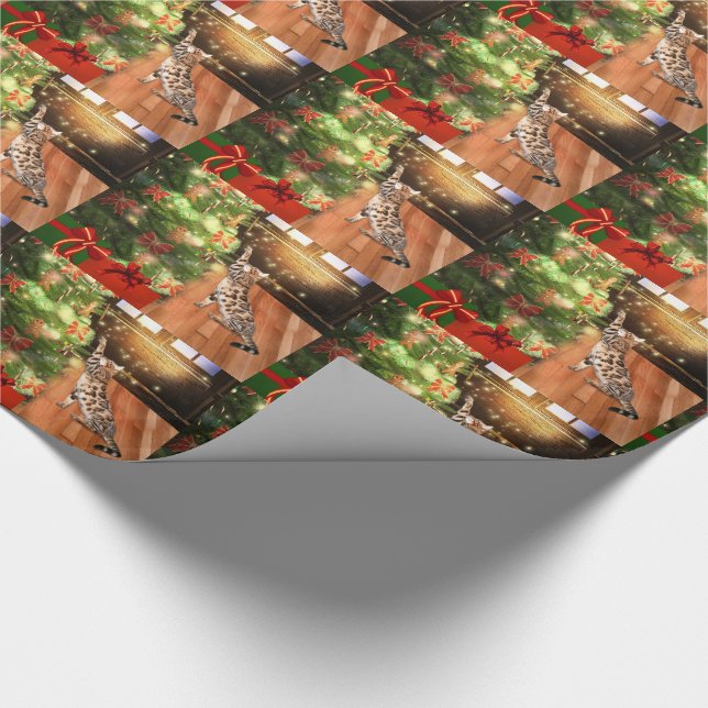 Bengalisches Kittykatze Weihnachten Geschenkpapier (Ecke)