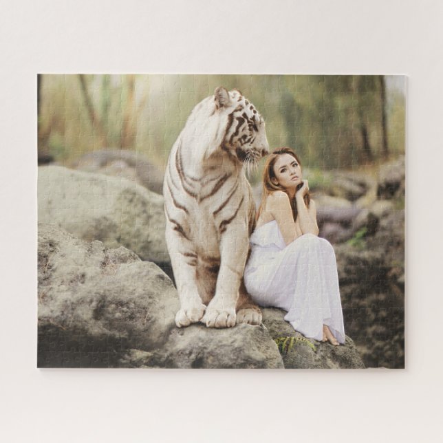 Bengalisches Tiger und Lady (Horizontal)