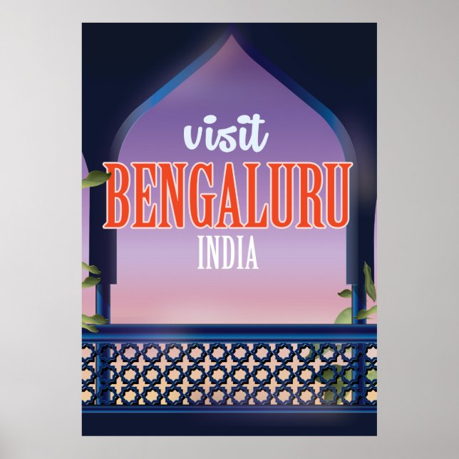 Bengaluru india Vintage Reiseplakat Poster (Vorne)