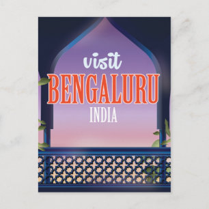 Bengaluru india Vintage Reiseplakat Postkarte
