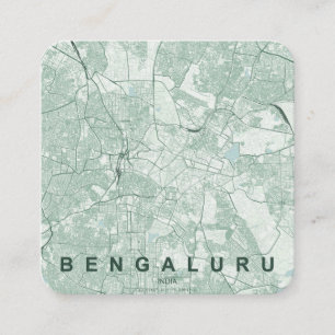 Bengaluru Indien Stadtkarte & Benutzerdefinierter Quadratische Visitenkarte