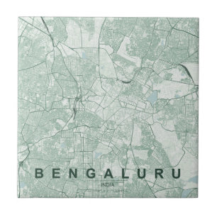 Bengaluru Indien Stadtplan Minimales Design Fliese