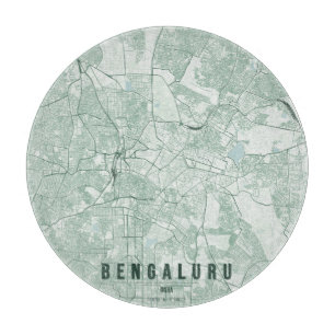 Bengaluru Indien Stadtplan Minimales Design Schneidebrett