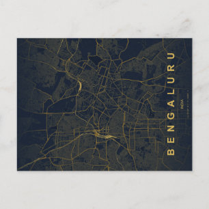 Bengaluru Indien Stadtplan Minimalistisches Design Postkarte