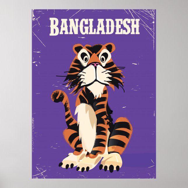Bengladesh Vintage, affiche de voyage (Devant)