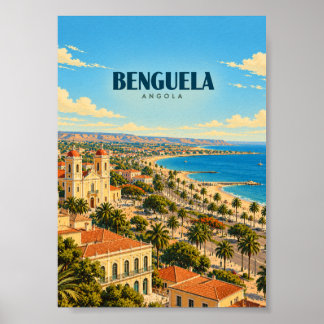 Benguela Angola Vintage Reisekunst Poster