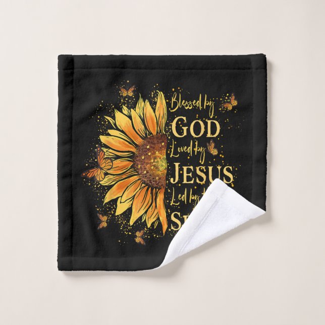 Béni Par Dieu - Aimé Par Jésus, Tournesol (Gant de toilette)