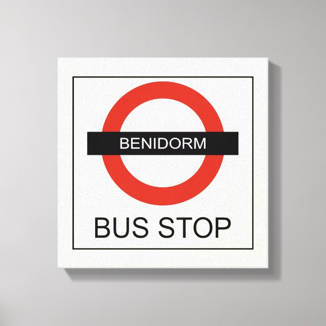 Benidorm Bus Stopp Leinwanddruck (Vorderseite)
