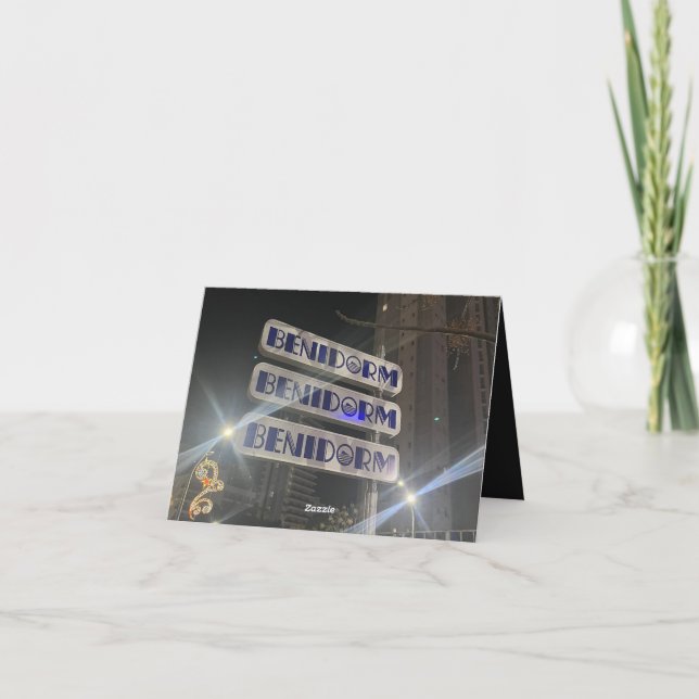 Benidorm Fotografie Grüße Karte (Rückseite)
