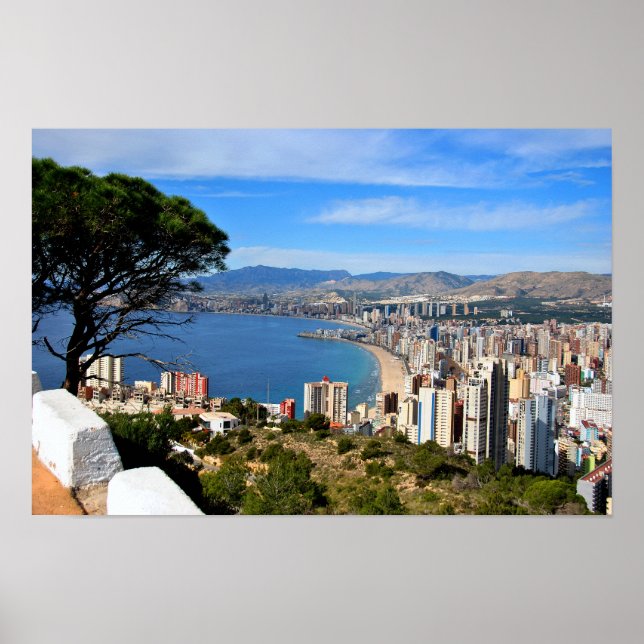 Benidorm Skyline Cityscape Costa Blanca Spanien Poster (Vorne)