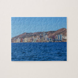 Benidorm-, Spanien-Meer und Stadt