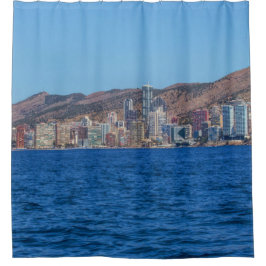 Benidorm-, Spanien-Meer und Stadt Duschvorhang