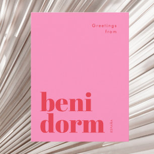 Benidorm Spanien moderne Typografie Postkarte