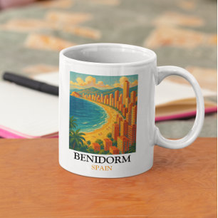 Benidorm Spanien Sommerurlaub Vintage Kaffeetasse