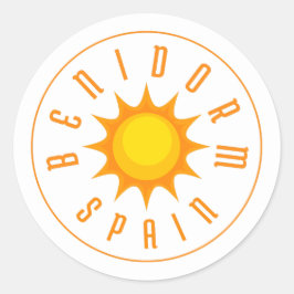 BENIDORM SPANIEN SUN RUNDER AUFKLEBER