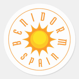 BENIDORM SPANIEN SUN RUNDER AUFKLEBER