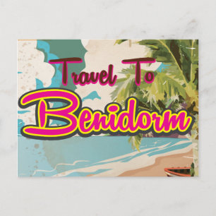 Benidorm,Spanien Vintage-Urlaubsposter Postkarte