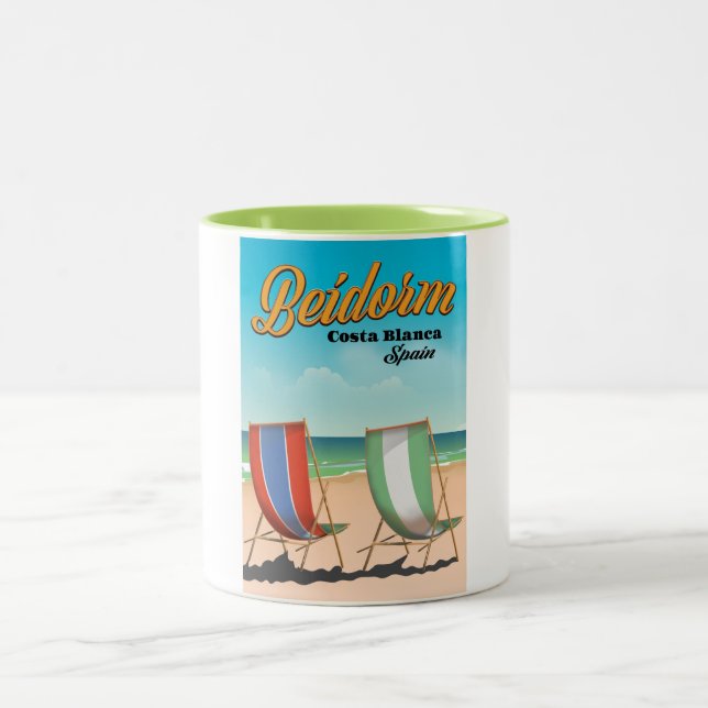 Benidorm Strandproster Zweifarbige Tasse (Mittel)