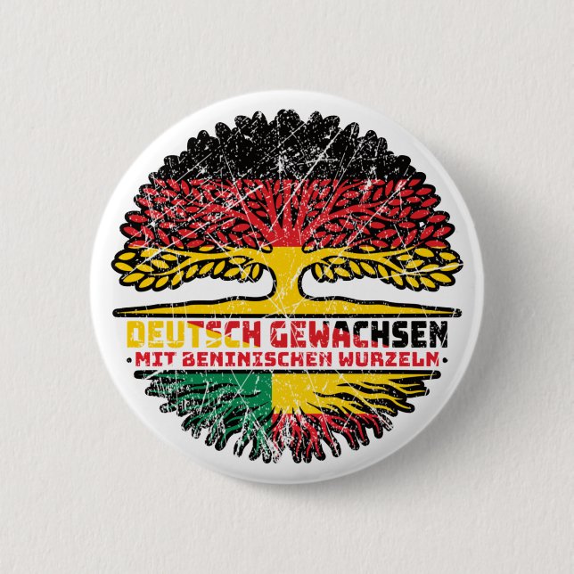 Benin Beninisch Deutsch Deutschland Baum Wurzel Button (Vorderseite)
