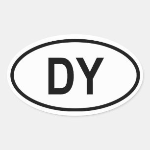 Benin "DY" Ovaler Aufkleber