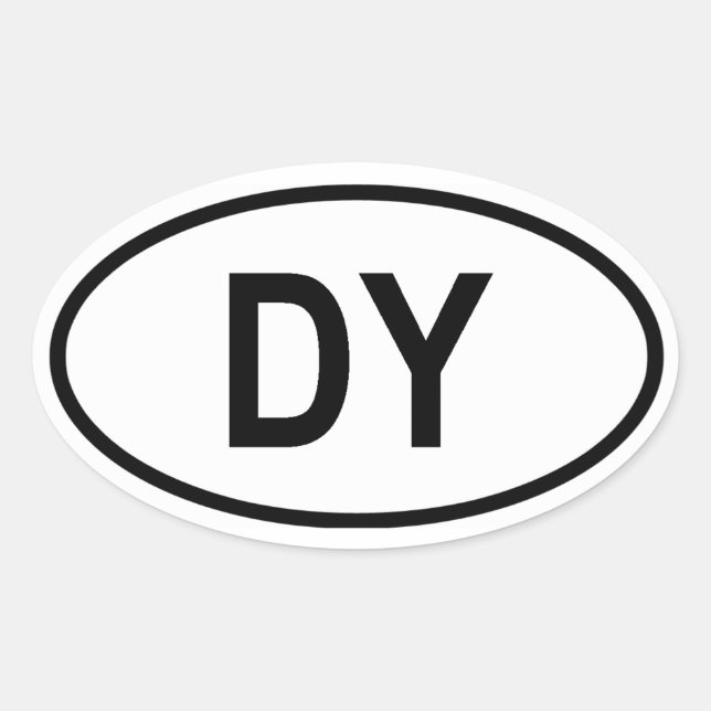 Benin "DY" Ovaler Aufkleber (Vorderseite)
