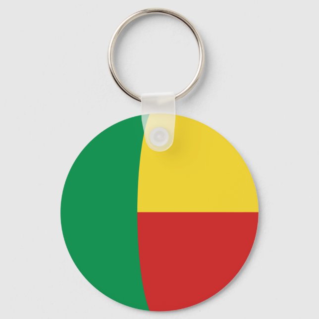 Benin Fisheye Flag Schlüsselanhänger (Vorderseite)