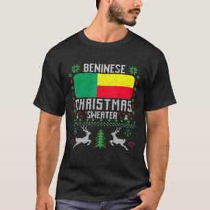 Benin Flag Beninese Weihnachtssüßer T-Shirt