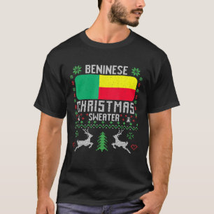 Benin Flag Beninese Weihnachtssüßer T-Shirt