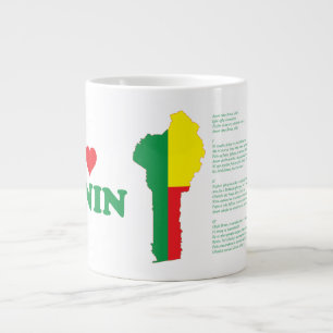 Benin Flag in der Landkarte Jumbo-Tasse