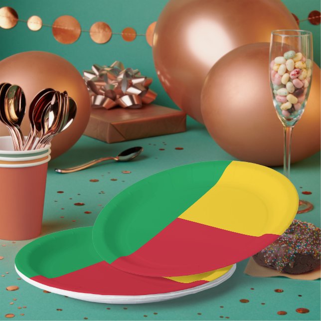 Benin flag pappteller (Multi)