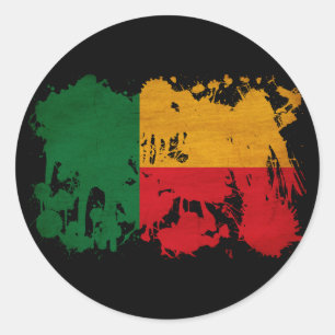 Benin Flag Runder Aufkleber
