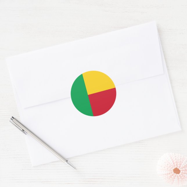 Benin flag runder aufkleber (Umschlag)