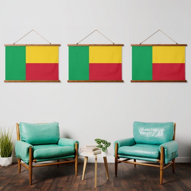 Benin flag wandteppich mit holzrahmen (Wohnzimmer)