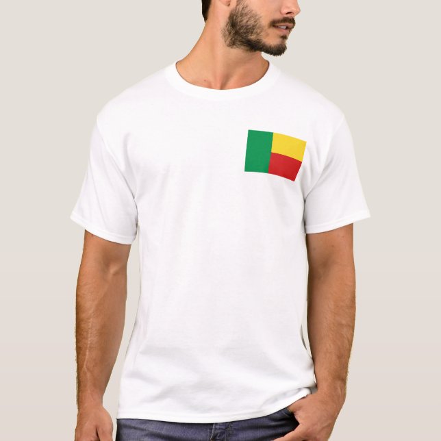 Benin-Flagge und Karten-T - Shirt (Vorderseite)