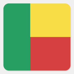Benin-Flaggen-Aufkleber Quadratischer Aufkleber
