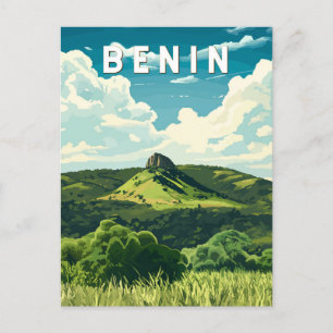 Benin Illustration Travel Art Vintag Postkarte