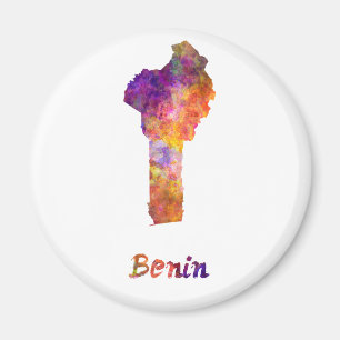 Benin in Aquarellfarbe Magnet