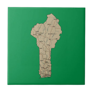 Benin-Kartenkachel Fliese