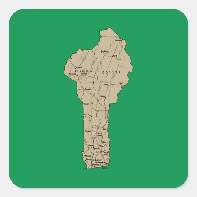 Benin Map Sticker (Vorderseite)