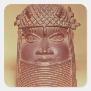 Benin-Maske Quadratischer Aufkleber