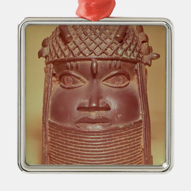 Benin-Maske Silbernes Ornament (Vorne)