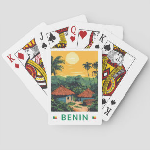 Benin Sonnenuntergang Illustration Reise Kunst Vin Spielkarten