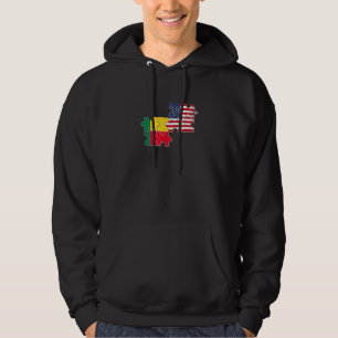 Benin USA Beninischer Amerikanischer Flagge Hoodie