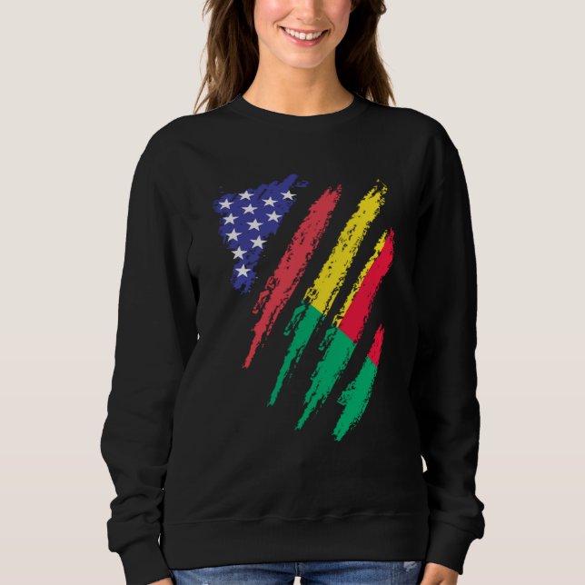 Beninese American Patriot Grown Heart Flag Stripes Sweatshirt (Vorderseite)