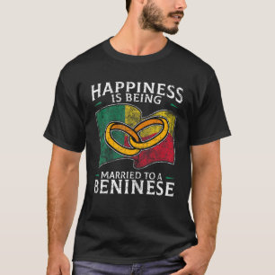 Beninese Ehefrau Benin Verheiratete Flagge Hochzei T-Shirt