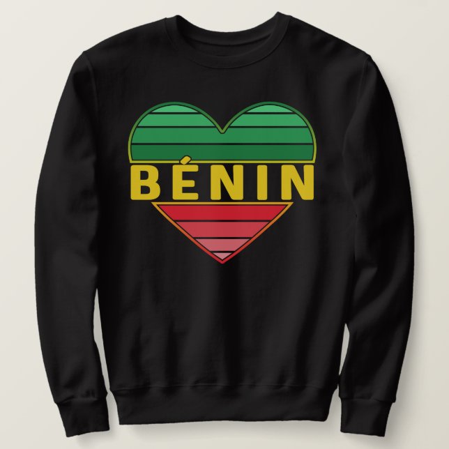 Beninese Heart, I Liebe Benin Sweatshirt (Design vorne)
