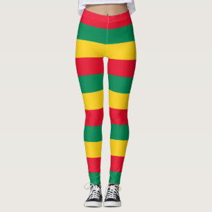 Beninische Nationalflagge Farben Horizontal Gestre Leggings