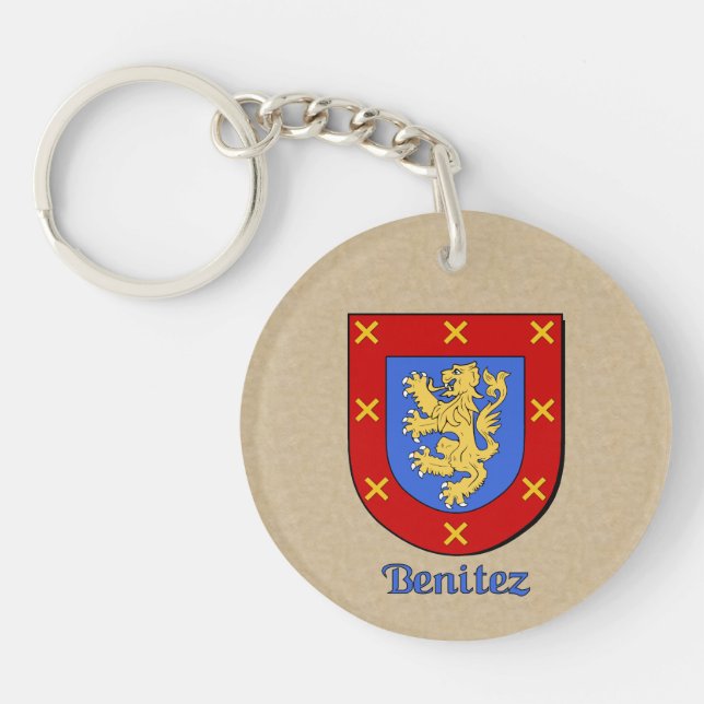 Benitez Historischer Schild mit Flagge Mexikos Schlüsselanhänger (Vorderseite)