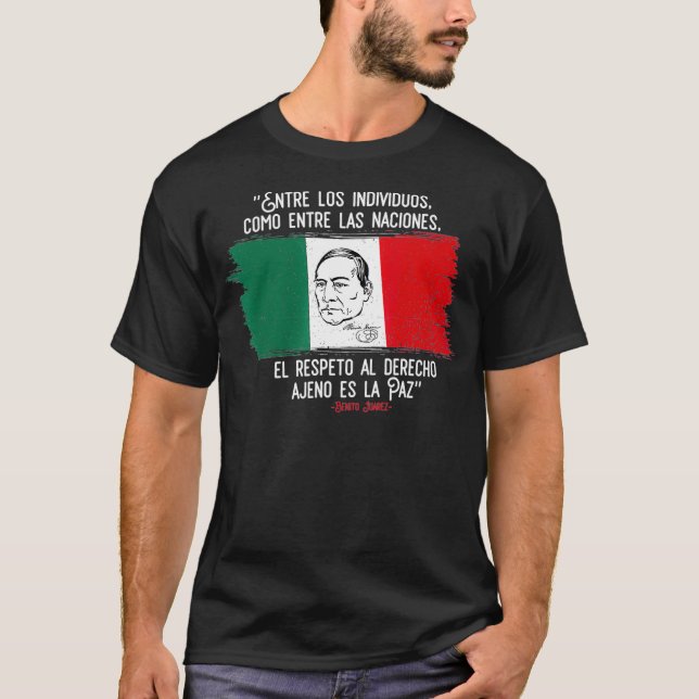 Benito Juarez Mexikanische Flagge Mexiko Pride Men T-Shirt (Vorderseite)